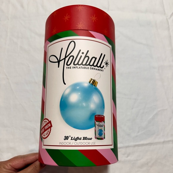 NIB - Holiball Inflatable Holiday Ornament - Indoor/Outdoor- 30" Light Blue - Picture 2 of 11